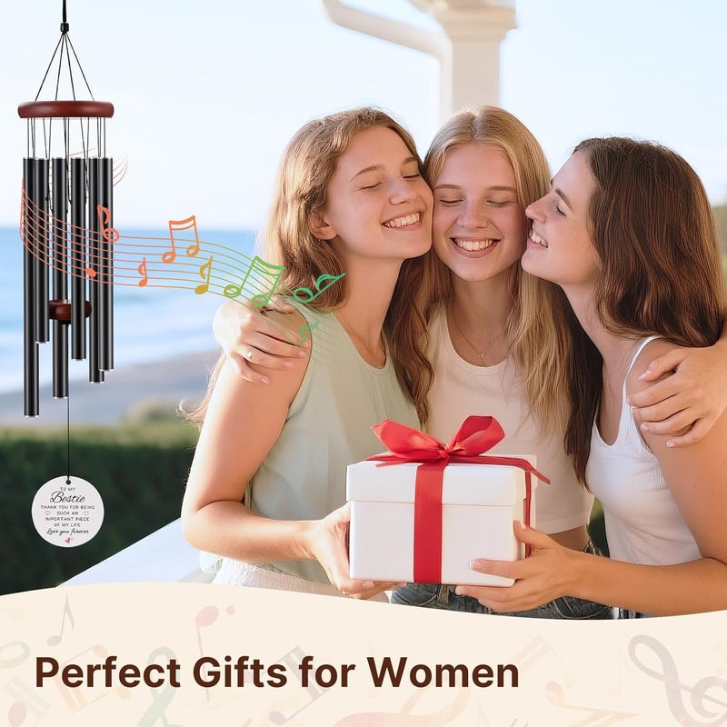 BeauGift Bestie Gifts for Women, Best Friend Wind Chimes, Bestie Birthday Galentines Valentines Day Gifts for Women Her BFF Friends Sisters, Friendship Wind Chime for Wedding Graduation Home Decor - Image 4